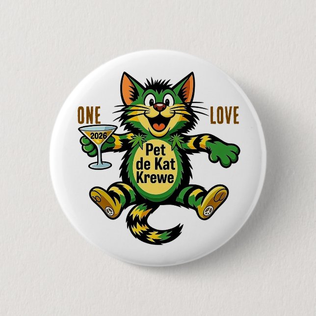 BADGE ROND 5 CM ONE LOVE  ONE KAT (Devant)