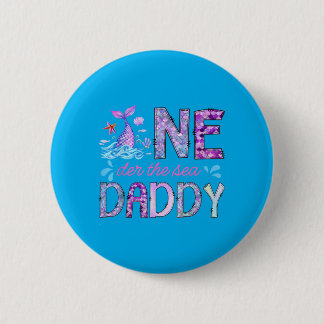 Badge Rond 5 Cm Oneder sous la mer Papa Fille 1er anniversaire