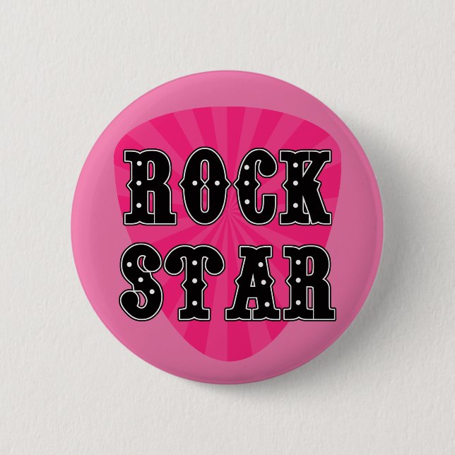 Badge Rond 5 Cm Onglet de guitare Rock Star (Devant)