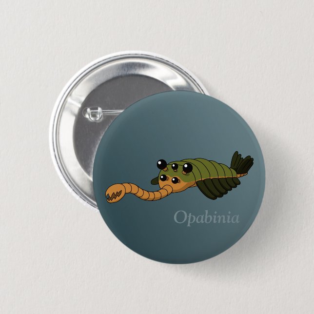 Badge Rond 5 Cm Opabinia - Animal préhistorique (Devant & derrière)