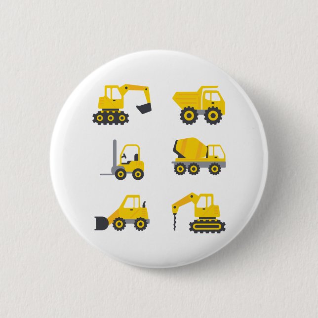 Badge Rond 5 Cm Opérateur d'excavateur de construction future Véhi (Devant)
