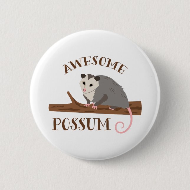 Badge Rond 5 Cm Opossum impressionnant (Devant)