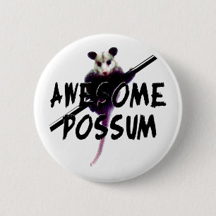 Badge Rond 5 Cm Opossum impressionnant d'opossum