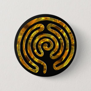Badge Rond 5 Cm OR du Labyrinthe noir