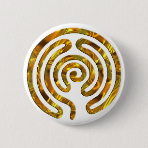 Badge Rond 5 Cm OR Labyrinthe   faites votre propre arrière - plan