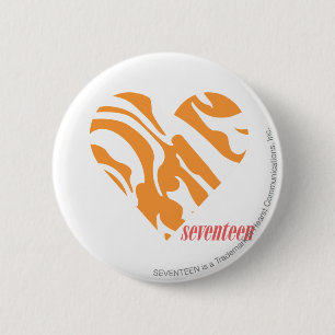 Badge Rond 5 Cm Orange 2 de zèbre