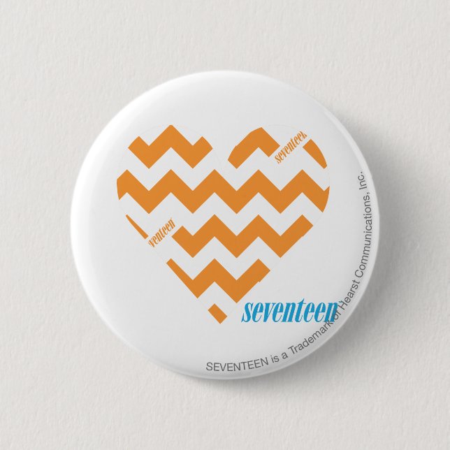 Badge Rond 5 Cm Orange 2 de zigzag (Devant)