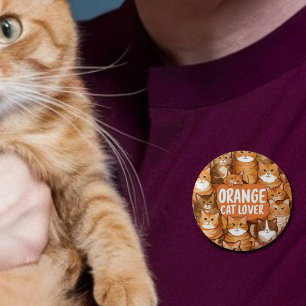 Badge Rond 5 Cm Orange amoureux des chats Ginger chats cadeau