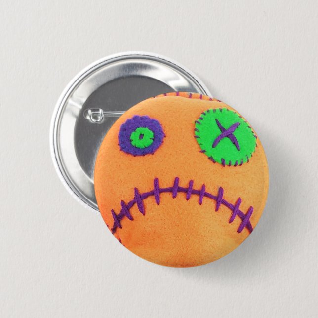 Badge Rond 5 Cm Orange de vaudou (Devant & derrière)