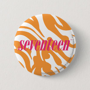 Badge Rond 5 Cm Orange de zèbre