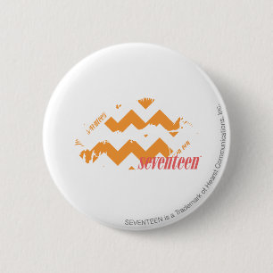 Badge Rond 5 Cm Orange de zigzag