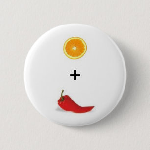 Badge Rond 5 Cm Orange douce/poivre de piment