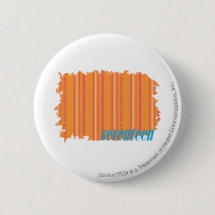 Badge Rond 5 Cm Orange mince 2 de rayures