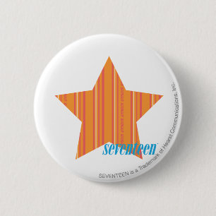 Badge Rond 5 Cm Orange mince 4 de rayures