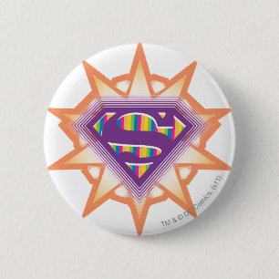 Badge Rond 5 Cm Orange Starburst de Supergirl