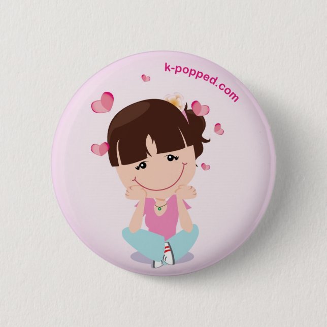 Badge Rond 5 Cm Orchidée dans le bouton d'amour (Devant)