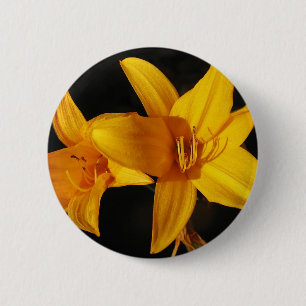 Badge Rond 5 Cm Orchidée jaune