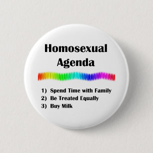 Badge Rond 5 Cm Ordre du jour homosexuel