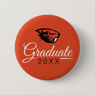 Badge Rond 5 Cm Oregon State Beavers Tête de castor