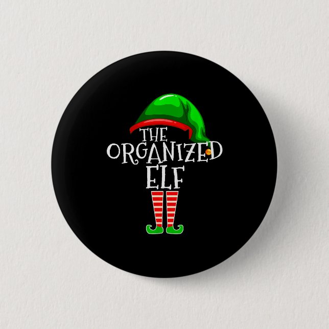 Badge Rond 5 Cm Organized Elf Group Matching Family Christmas  (Devant)