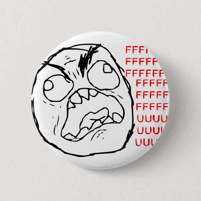 Badge Rond 5 Cm Original de visage de rage (Devant)