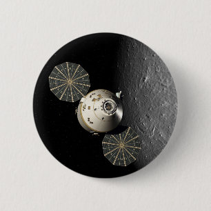 Badge Rond 5 Cm Orion Spacecraft en Orbite lunaire