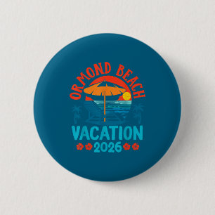 Badge Rond 5 Cm Ormond Beach Floride 2026 Vacances en famille Plag