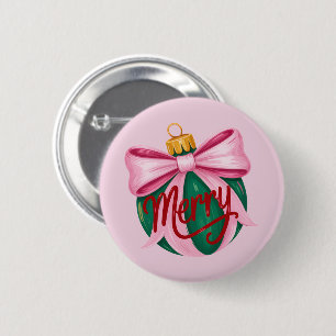 Badge Rond 5 Cm Ornement Coup de Pinceau Prépa Noël Coquette Noël