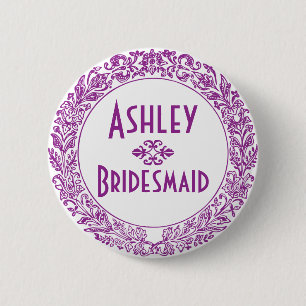 Badge Rond 5 Cm Ornement pourpre vintage classique