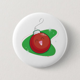 Badge Rond 5 Cm Ornement rouge