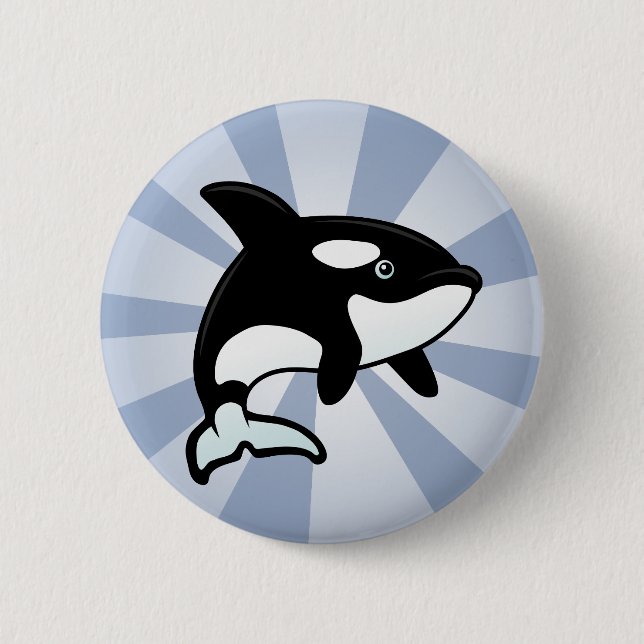 Badge Rond 5 Cm Orque/épaulard mignons (Devant)