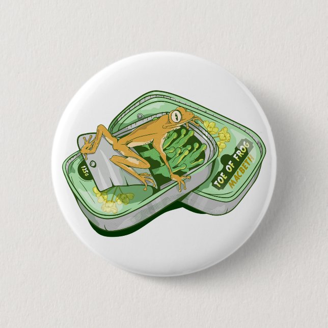 Badge Rond 5 Cm Orteil de la grenouille sorcière Shakespeare (Devant)