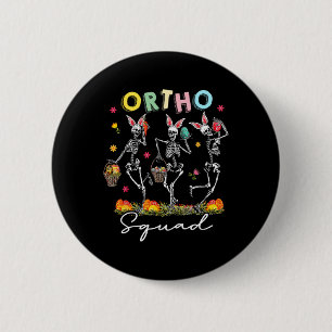 Badge Rond 5 Cm Ortho Squad Jour de Pâques Bunny Danser Orthopédiq