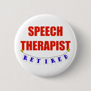 BADGE ROND 5 CM ORTHOPHONISTE RETRAITÉ