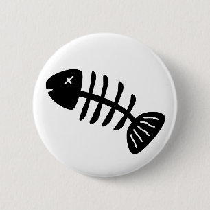Badge Rond 5 Cm Os de poissons