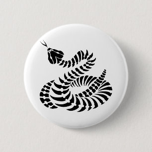 Badge Rond 5 Cm Os enroulés de serpent à sonnettes