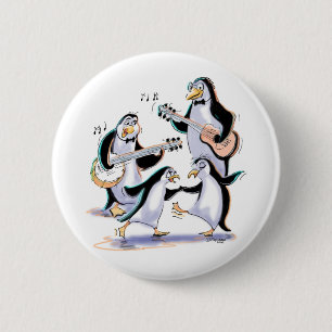 Badge Rond 5 Cm Oscillation de pingouins