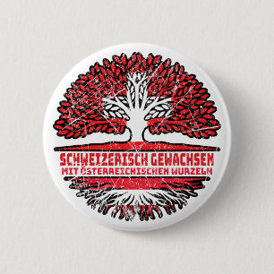 Badge Rond 5 Cm Österreich Österreichisch Schweizer Schweiz Baum