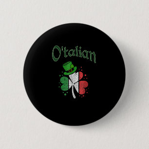 Badge Rond 5 Cm O'talian Irish St. Patrick's Day Shamrock italien