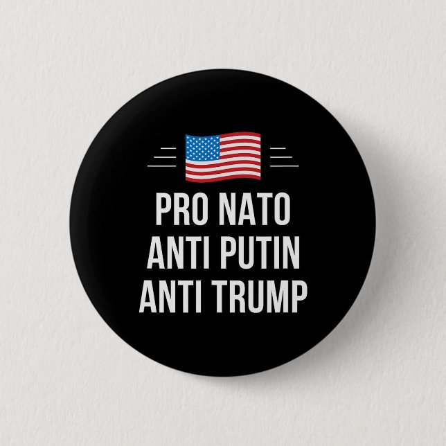 Badge Rond 5 Cm OTAN - Anti Poutine - Anti Trump - (Devant)