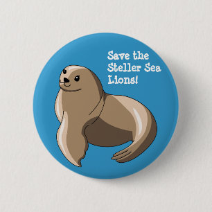 Badge Rond 5 Cm Otaries de Steller