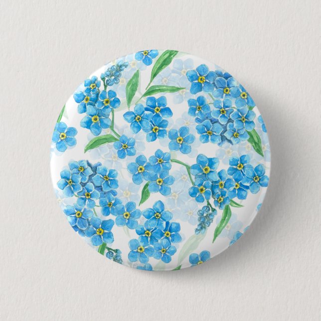 Badge Rond 5 Cm Oubliez-moi pas les fleurs d'aquarelle (Devant)