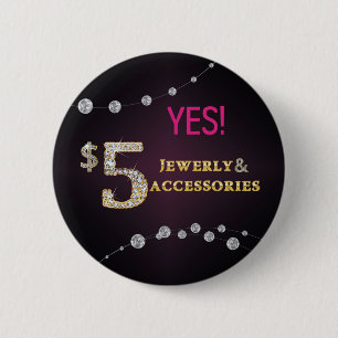 Badge Rond 5 Cm Oui ! $5 bijoux et bouton d'accessoires