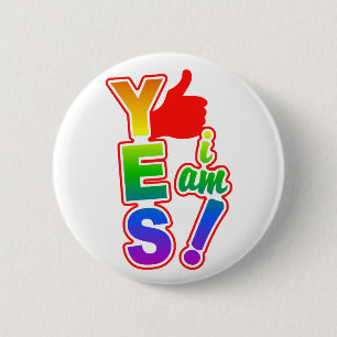 Badge Rond 5 Cm OUI, bouton JE SUIS