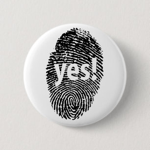 Badge Rond 5 Cm Oui : empreinte digitale