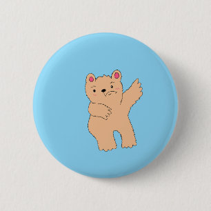 Badge Rond 5 Cm Ours anxieux simple