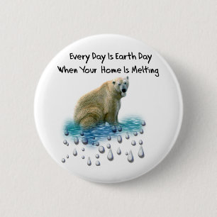 Badge Rond 5 Cm Ours blanc