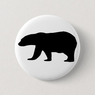Badge Rond 5 Cm Ours blanc
