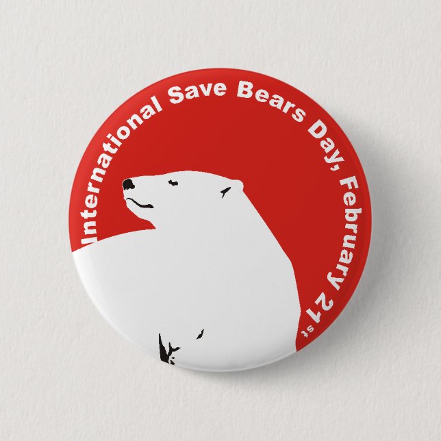 BADGE ROND 5 CM OURS BLANC D'ISBD (Devant)