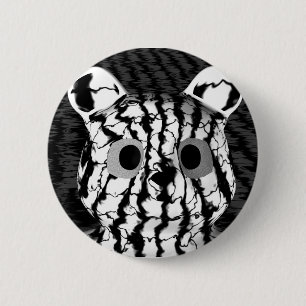 Badge Rond 5 Cm Ours blanc noir